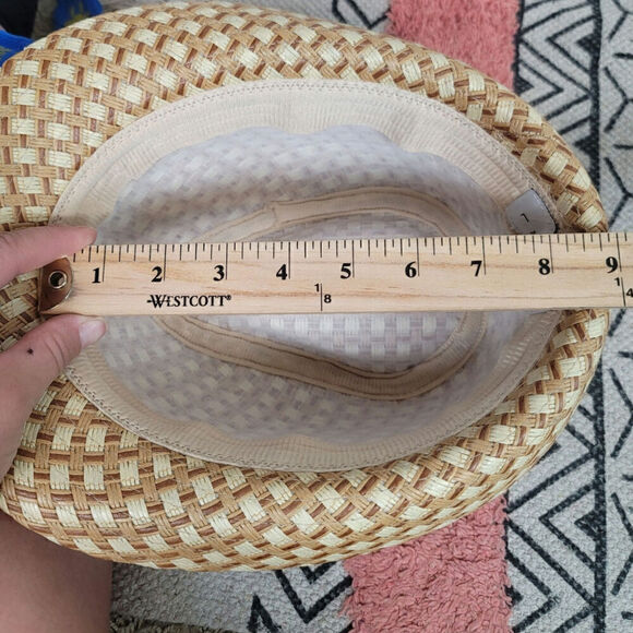 LONE STAR HATS PAPER STRAW FEDORA HAT w BLACK RIBBON HAT BAND - Picture 10 of 10